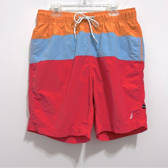 🔹Nautica Stripped Multicolored Men’s Swim Trunks - Picture 1 of 5